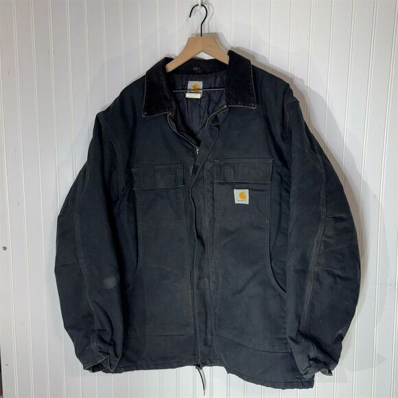 Carhartt 46 Tall Duck Canvas Jacket C03 BLK 2009 Y2K Quilted Workwear Mexico - Picture 1 of 7